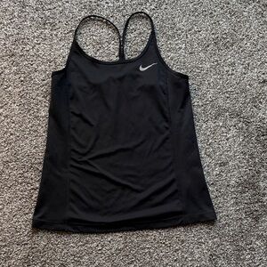 Nike Women's Black Camisole with Metallic Logo
